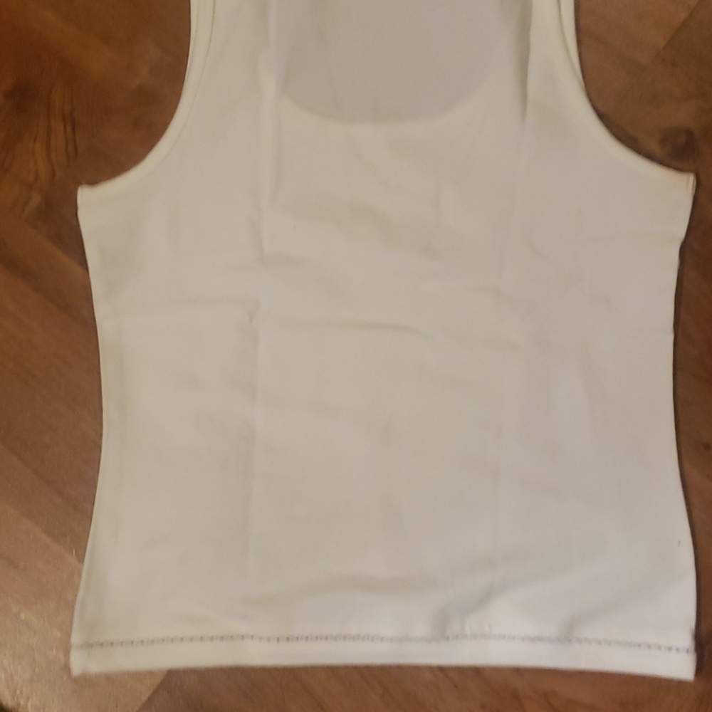 Vintage Roxy White Floral Embossed Tank Top - Picture 4 of 4